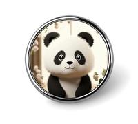 White Panda Round Badge Cute Brooch Hats Jackets Decor Personalized Lapel Pin Clothing Jewelry Accessories for Wedding Party Gift