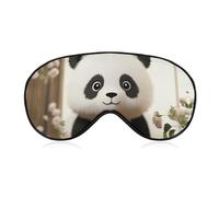 White Panda Sleep Mask for Women Men Side Sleeper Eye Cover with Adjustable Strap Soft Breathable Blackout Mask Slip-Free Deep Sleeping Travel Essentials