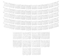 White Papel Picado Banner (5 Pack,10 Plastic Flag Designs per Banner),White Mexican Banners for Parties and Weddings,Papel Picado Mexicano para Decoraciones Mexicanas,Papel Picado Blanco