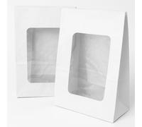 White Paper Cookie Bags with PLA Window & Greaseproof Lining (100)