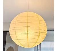 White Paper Lantern Pendant Lamp Minimalist Style Paper Hanging Light Ceiling Lamp Decorative Pendent Light Fixture for Bedroom, Living Room