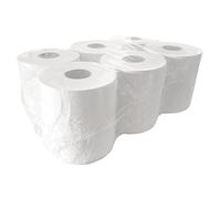 White Paper Rolls 6-2 Ply Embossed Paper Centre Feed Roll Towels White