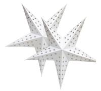 White Paper Star Light Shade 60cm - Hanging Lampshade Lantern for Christmas Window Decorations, Party, Wedding & Home Décor - Foldable 5-Point Star (2)