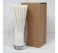 White Paper Straws 6mm x 200mm (8") - Pack Size 500 - Food Safe/PFAS Free/Biodegradable/Suitable for All Occasions