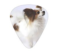 White Papillon Guitar Plectrums 12 Pieces Set - Comfortable In The Hand With Smooth Edges Three Thicknesses To Match