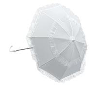 White Parasol With Long Handle - (1 Piece) - Perfect Accessory for Film & TV, Historical, World Book Day, Outdoor Events, & More Halloween Halloween