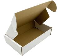 White Parcel Cardboard Box | Pack of 25 Small Diecut Postal Boxes | 200mm x 120mm x 50mm (7.9" x 4.7" x 2") | Small Parcel Cardboard Boxes for posting shipping gift mailer (Pack of 25)