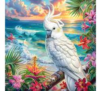 White Parrot in Tropical Forest 100 Piece Complete Jigsaw Puzzle Set Teens Beginners Educational Challenge Puzzle Fans Group Play Anniversary Quality Material 28x28cm