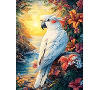 White Parrot Under The Full Moon 1000 Piece Jigsaw Puzzle for Adults Wildlife Pet Sick Day Activity Gentle Distraction No Dust Pieces Great Gift for Get Well Soon 1000 PCS