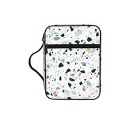 White Parttern Print Bible Cover Case/Book Cover, Bible Case for Women Girls,with Handle Fits for Standard Size Bible