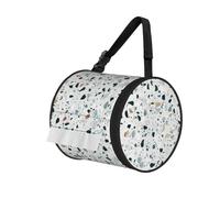 White Parttern Print Generic Portable Toilet Paper Holder,Foldable Roll Storage Bag With Adjustable Strap For Wall, Car, Camping, Tent
