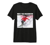 White Pass Washington Skiing Skier Ski Souvenir Memorabilia Premium T-Shirt