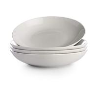 Set of 4 White Pasta Bowls Serving, Cereal & Dessert Dishes Dishwasher Safe M&W