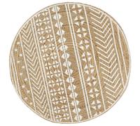 (white pattern, 120 cm) vidaXL Handmade Rug Jute with White Print Floor Carpet Area Rug Floor Mat