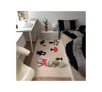 (White pattern, 120X180cm47.2X70.8in) Fun and funny bedroom bedside blanket household living room sofa coffee table mat modern simple Nordic style room floor mat