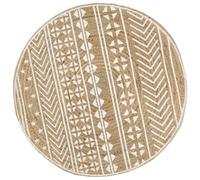 (white pattern, 90 cm) vidaXL Handmade Rug Jute with White Print Floor Carpet Area Rug Floor Mat