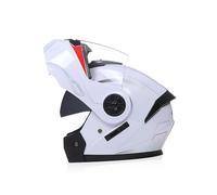 (white pattern-clear lens, L) New High Quality Bld Motorcycle Full Face Helmet Four Seasons Motocross Racing Modular Flip Up Men Women Off Road Helmet