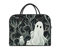 White Patterned Ghost Duffle Bag for Women Men - 30L Nylon Outdoor Gym Bag Lightweight Overnight Weekender Bags with Detachable Shoulder Strap, Carry on Luggage for Travel