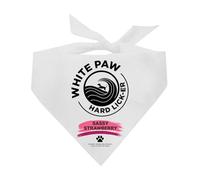 White Paw Hard Lick-er Sassy Strawberry Costume Dog Bandana | 100% Cotton Adjustable Triangle | Made in USA | Funny Halloween | Spiked Sparkling Can Parody |White, One Size (1385)