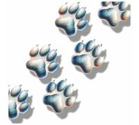 White Paw Print Vinyl Wall Decal Stickers, Cover Marks, Dog Graphics, 70mm Qty:6, Ideal for Wall Phone, Cups & Mugs, Laptop, Toilet, Phone, Scrapbooking and More, Vibrant Art (Paw White)