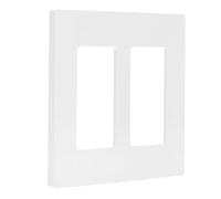 White PC Wall Plate Cover, Double Gang Two Outlet Design | Hidden Screws, Smooth Polished Finish, for Rocker Switches and Decorator Outlets, Home Decor and Bedroom Walls
