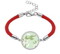 White Peach Flower Drawing Lucky Red String Bracelet Rope Bracelet Handmade