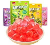 White peach peeled candy mango peeled candy 68g/pack 30% juice content soft candy peeled soft candy healthy dessert wedding candy candy ready-to-eat fruit snacks (4 flavors)
