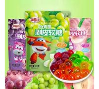 White peach peeling gummies, Grape fruit soft candy, Children's fudge snacks, Healthy fruit juice snacks, Assorted sweets, Preserved fruits, Instant desserts, Candies, Dim sum (3 Flavor mix,6 Packs)