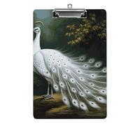 White Peacock_78030696 Acrylic Clipboard with Low Profile Clip Clipboards with Hanging Hook A4 Letter Size Clip Board Holds 100 Sheets for Workshops and Office Use