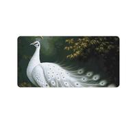 White Peacock_78030696 Desk Pad，Multifunctional Smooth Generic Keyboard Pad，Extended X Large Portable and Washable Desk Mat for PC Gaming, Office & Home Use