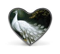 White Peacock_78030696 Heart Shape Lapel Pin Personalized Pinback Button Badges Retro Punk Button Pin Kawaii Heart Badges for Men Women Clothes Bags Hats & Gift
