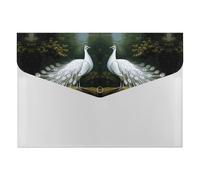 White Peacock_78030696 Plastic Envelopes Poly Envelopes Folders for Documents with Snap Closure Reusable File Bags for Home Work Office Organization A4 Size