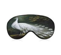 White Peacock_78030696 Sleep Mask for Side Sleeper Light Blocking Night Blindfold Eye Shade Cover with Adjustable Strap Soft Breathable Zero Pressure Eye Masks for Travel Nap