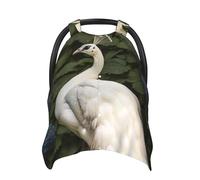 White Peacock Baby Car Seat Canopy Cover, Multi Use Breathable Nursing Breastfeeding Covers for Mom Soft Stroller Sun Shade Newborn Shower Gift