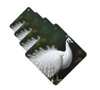 White Peacock Car Air Freshener Cards for Women Men 4 Pack Cute Car Accessories Long Lasting Scent Car Diffuser Hanging Auto Aromatherapy Tablets Car Fresheners Gifts