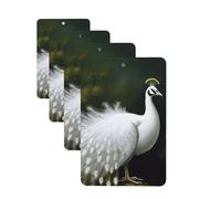 White Peacock Car Air Freshener Cards for Women Men 4 Pack Cute Car Accessories Long Lasting Scent Car Diffuser Hanging Auto Aromatherapy Tablets Car Fresheners Gifts