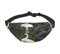 White Peacock Fanny Pack for Men Women Belt Bag Fashion Waist Bag Everywhere Crossbody Bag Wallet Hip Bum Bag with Adjustable Strap Waterproof Chest Bag for Travel Hiking Sports, Black, One Size