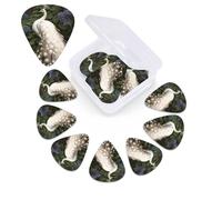 White Peacock Guitar Picks 12 Pack Plectrums with Organizer Box, 3 Different Thickness Includes Thin Medium Heavy Picks