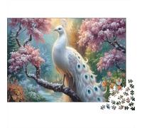 White Peacock Premium 1000 Pieces Thick Cardboard Puzzle Cherry Blossom Forest for Older Children 12+ Anxiety Relief Indoor Activity 70x50cm/1000pcs