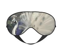 White Peacock Printed Eye Mask,Blackout Sleep & Eye Mask for Women,Sleep Mask with Adjustable Strap, Suitable for Both Bedtime and Travel
