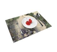 White Peacock Printed Placemats Set of 4 PCS Washable Placemat for Kitchen Table Heat-resistant Table Mats 45x30 CM