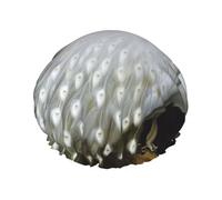 White Peacock Shower Cap for Women Men, Adjustable Reusable Shower Bonnet Double Layer Waterproof Bath Caps, EVA Lining, Elastic Band Hair Cap for All Hair Lengths