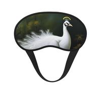 White Peacock Sleep Mask for Women Men Eye Mask for Sleeping Light Blocking Sleeping Mask with Elastic Strap Blindfold for Flight Nap Soft Breathable Travel Eye Cover for Side Sleeper