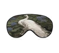 White Peacock Sleeping Mask Sleep Mask for Side Sleeper Relaxing Zero Pressure Night Blindfold Light Block-Out Eye Mask for Sleep with Easy Adjustable Strap