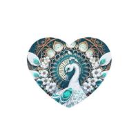 White Peacock With Open Screen Pattern Car Air Fresheners 4 Pcs Heart Shape Hanging Aromatherapy Tablets Scented Fresheners For Bedroom Bathroom