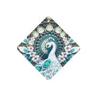 White Peacock With Open Screen Pattern Car Air Fresheners 4 Pcs Square Hanging Aromatherapy Tablets Scented Fresheners For Bedroom Bathroom