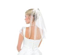 White Pearl Bride Veil, Short Wedding Veil Bridal Veils for Women and Brides, White Headpiece Bridal Shower Gift, Engagement Supplies, Wedding, Bridesmaid Favors