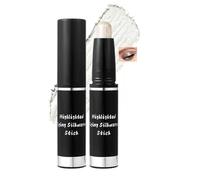 White Pearl Metallic Cream Eyeshadow Stick, Shimmer Bright Color Crayon, High Pigmented Pearlescent Glitter Eyeliner for Smooth, Long-Lasting, Waterproof, Smudge-Proof, Easy Application Eyes (Sliver)