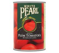 White Pearl Peeled Plum Tomatoes in Tomato Juice - 12 x 400g Tins