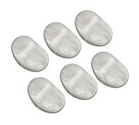 White Pearl Universal Guitar Tuning Peg Caps Machine Head Oval Buttons Replacement (Pack of 6)
